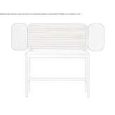 Rectangular solid wood desk with drawers Sibaca
