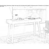 Walnut desk with drawers Propata