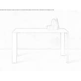 Secretary's desk in melamine-coated chipboard with metal legs Niebuell