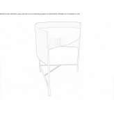 PC secretary desk made of eco-leather with hinged doors Iapa