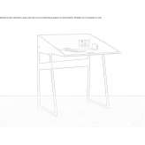 Secretary desk made of multi-layer PC wood Bakow