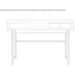 Secretary desk made of solid wood with drawers Doonan