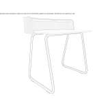 Desk with melamine top and felt screen Metamora