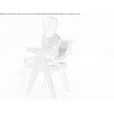 Teak and natural cane chair with armrests Cunha