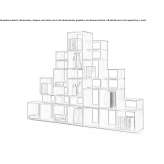 Open shelf made of solid wood, segmented Panet