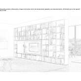 Open shelf in melamine-coated chipboard with TV stand Izvor