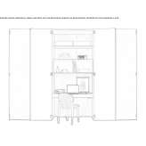 Wooden sectional shelf with a secretary Sondalo