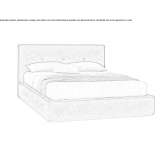Fabric double bed Tournus