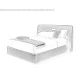 Bed with storage, upholstered in fabric Ischgl