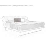 Double fabric bed with upholstered headboard Hunucma