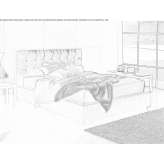 Full-size upholstered bed with a quilted headboard Letnany