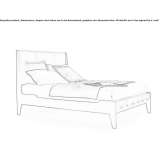 Leather double bed with upholstered headboard Salmi