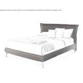 Bed upholstered in fabric with a removable cover Emines