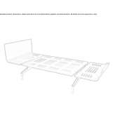 Łóżko pojedyncze z aluminium i drewna Cuiseaux