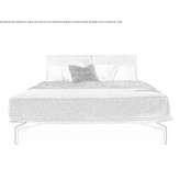 Double fabric bed with upholstered headboard Chicora