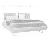 Double fabric bed with upholstered headboard Merzen