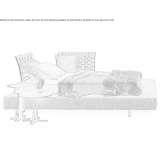 Double fabric bed with upholstered headboard Merzen