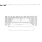 Double fabric bed with upholstered headboard Faiano