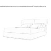 Leather double bed with upholstered headboard Orsay