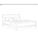 Leather double bed with upholstered headboard Cacique