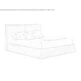 Bed upholstered in fabric with a removable cover Jiana
