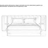 Double fabric bed with integrated bedside tables Bucovice