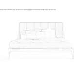 Leather double bed with upholstered headboard Chiavari