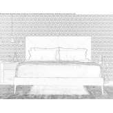 Velor double bed with upholstered headboard Soses