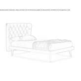 Single bed with a quilted headboard Caltojar