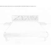 Solid wood double bed with integrated bedside tables Kerch