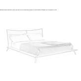 Double bed with upholstered leather headboard Stawiski