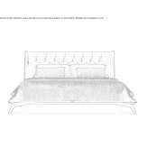 Leather double bed with a quilted headboard Trigolo