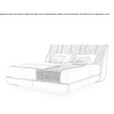 Upholstered double bed with upholstered headboard Guamal