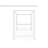 Solid wood double bed Donat