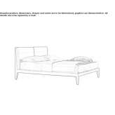 Cherry wood bed with upholstered headboard Orsogna