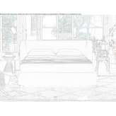Double fabric bed with upholstered headboard Ballater