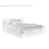 Bed with headboard upholstered in fabric or leather Xertigny