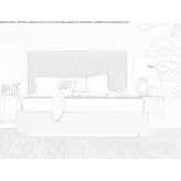 Double fabric bed with high headboard Cremia