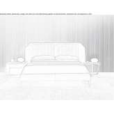 Double fabric bed with high headboard Visiedo