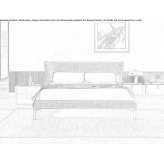 Double fabric bed with upholstered headboard Piatto