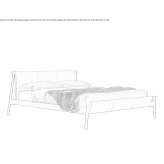 Double bed with tanned leather and metal structure Marlengo