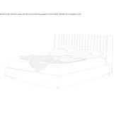 Double bed in fabric and leather with upholstered headboard Hinsdale