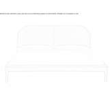 Leather double bed with upholstered headboard Macao