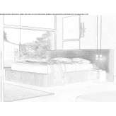 Bed with storage and upholstered headboard Traganon