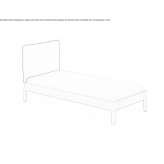 Łóżko drewniane ze zdejmowanym pokryciem i tapicerowanym zagłówkiem Radibor