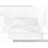 Linen bed with upholstered headboard Pedara