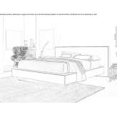 Bed with storage and upholstered headboard Traganon