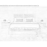 Double fabric bed with upholstered headboard Sonnino