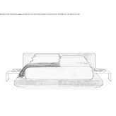 Leather double bed with upholstered headboard Quinota