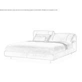 Double fabric bed with upholstered headboard Frystak